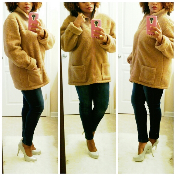 metrostyle Jackets & Blazers - Metrostyle Comfy Tan Teddy Coat